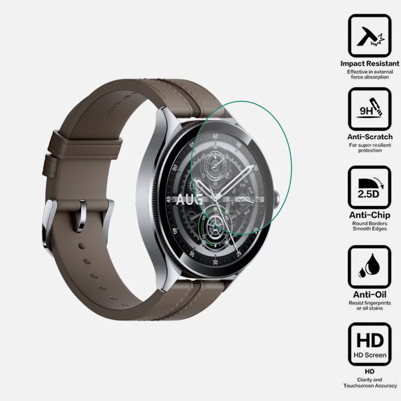 Smartwatch English - Pellicola protettiva trasparente in vetro temperato